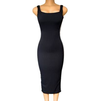 Klänning  med svarta ränder i sidan-Black-One Size